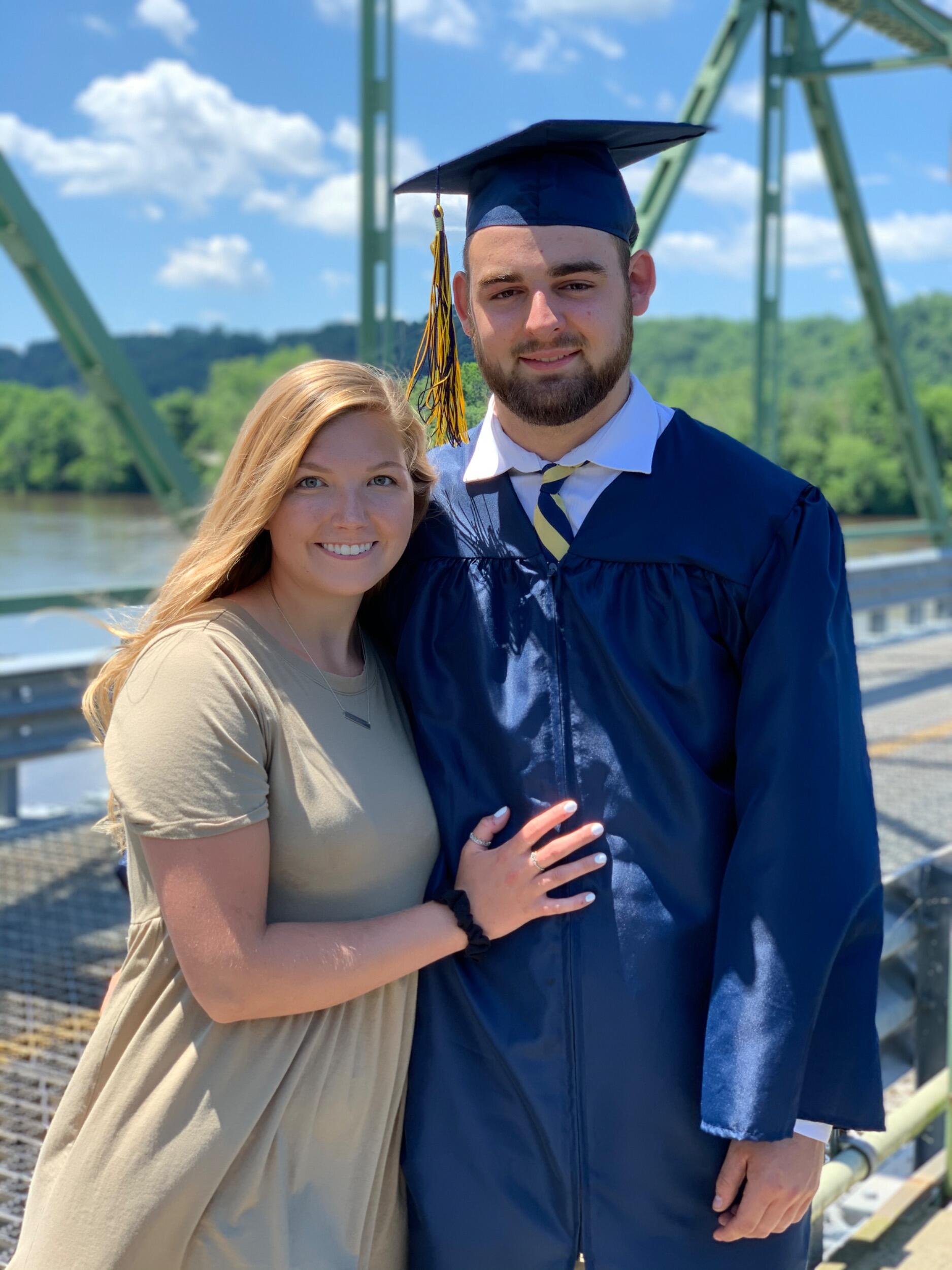 Ty had his drive-thru graduation and was off to Stevenson University in Owings Mills, MD to continue playing football. 
