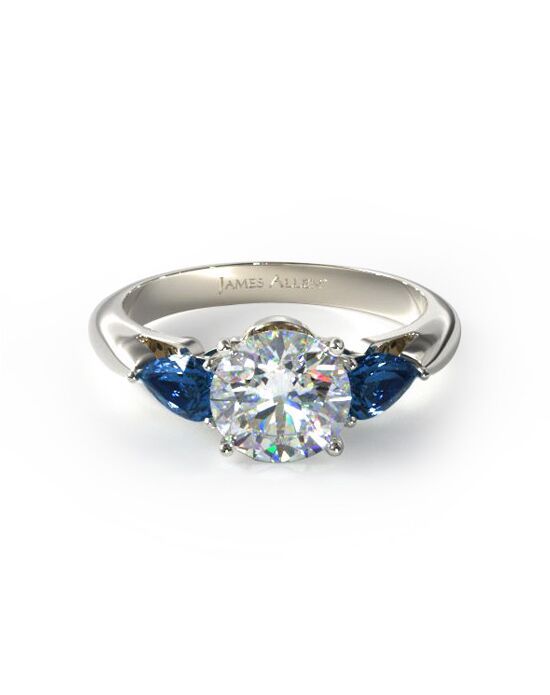 James Allen Three Stone Pear Shaped Blue Sapphire Engagement Ring ...