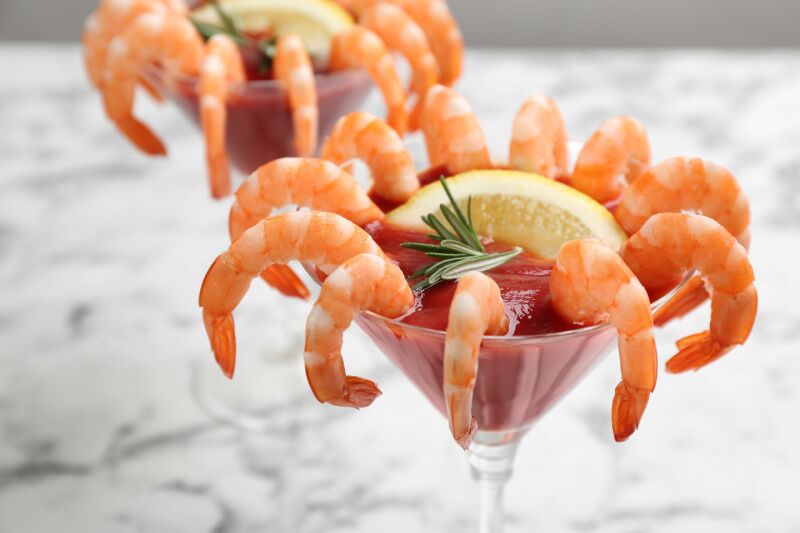 Shrimp cocktails Tropical Theme Party Ideas
