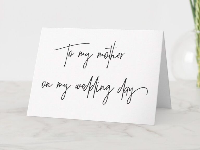 To My Mother On My Wedding Day card mother of the groom gift
