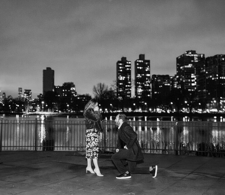 After a beautiful New Year's together, Robbie got on one knee. They were both so excited neither is really sure if Maggie said yes or not, but she's still wearing the ring!