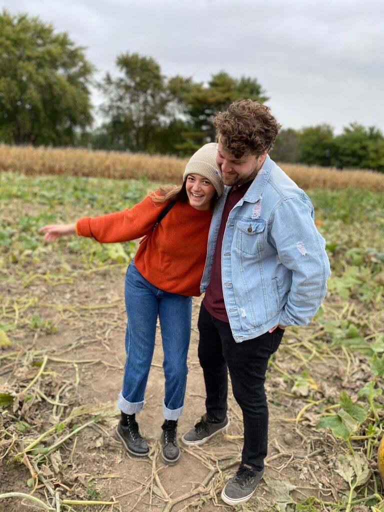 Our first pumpkin patch date a week after we started dating