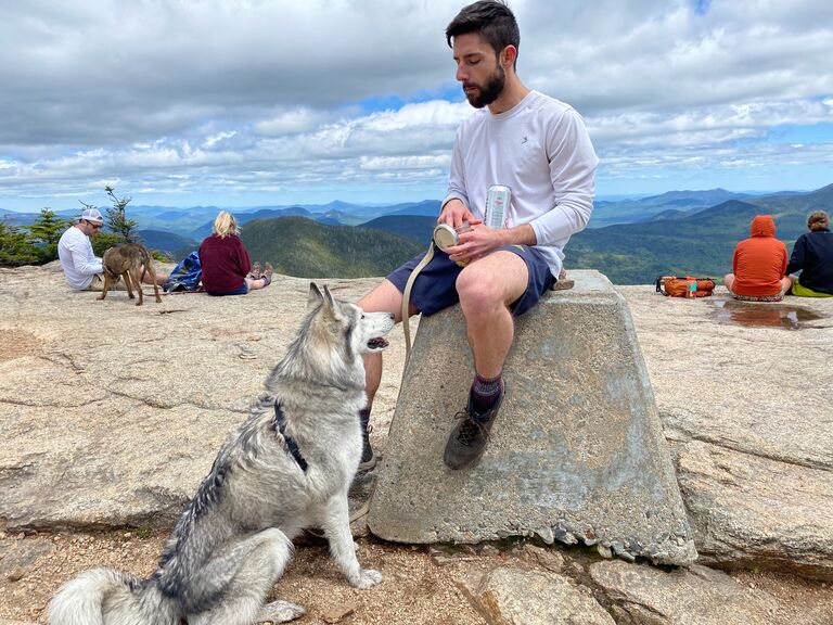The four of them hiked Mt. Osceola. This time there was less snow, and a beautiful lookout.