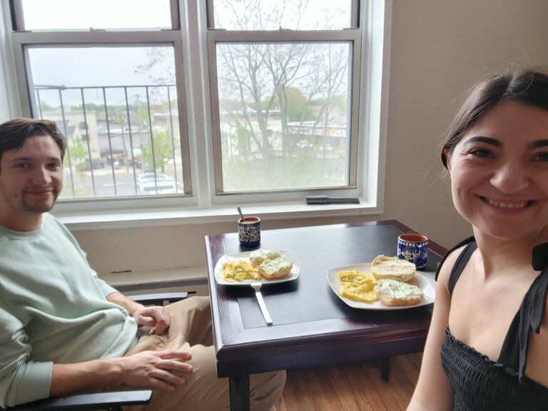 Our first breakfast in our new apartment…