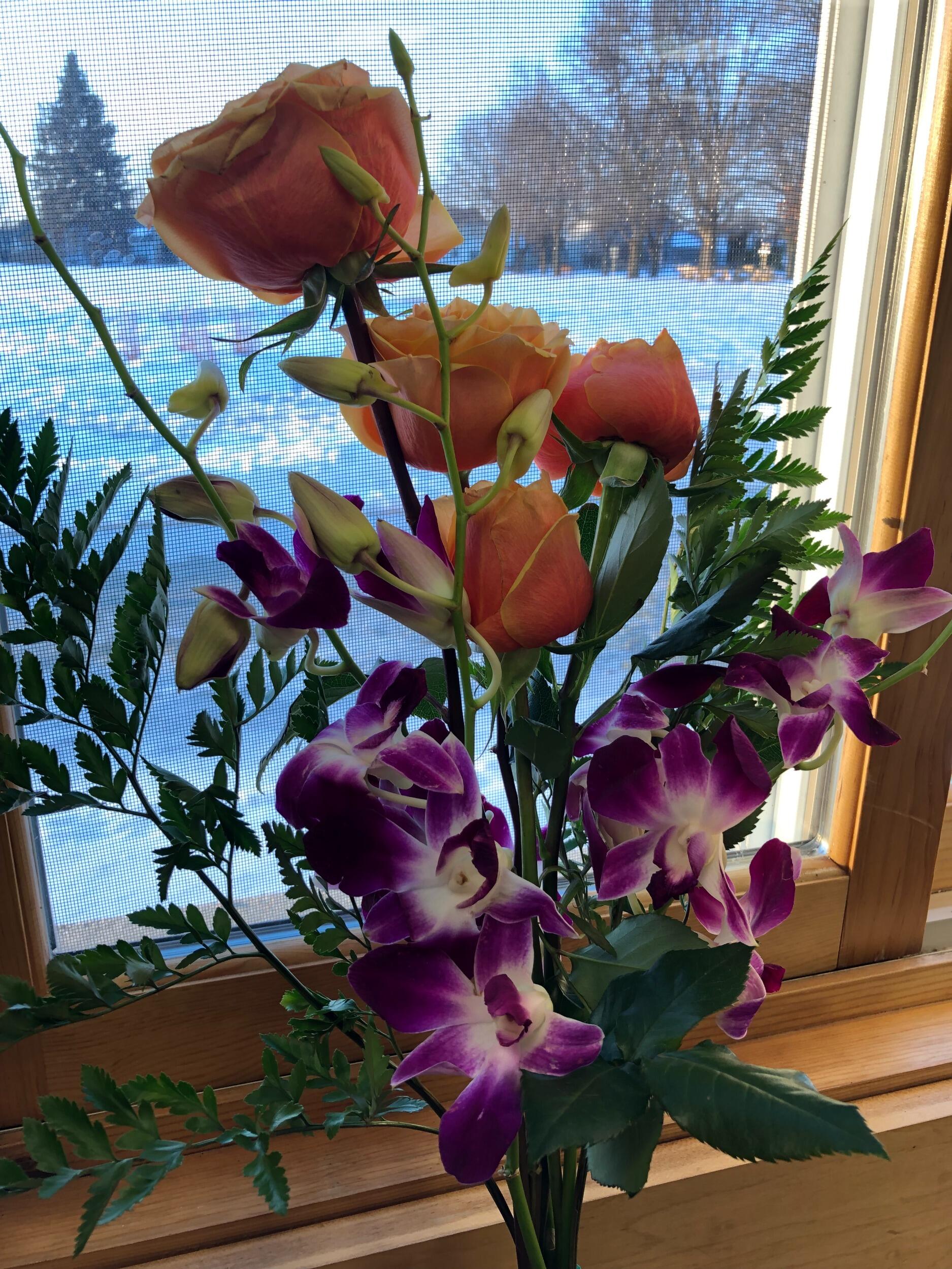 Our first Valentine's Day together, Ryan surprised Trenna by showing up to her classroom with a beautiful bouquet and lunch for her and her teaching team! Ryan know that Trenna's favorite flower was orchids...but he didn't realize how expensive orchids in a bouquet would be. Talk about commitment! 