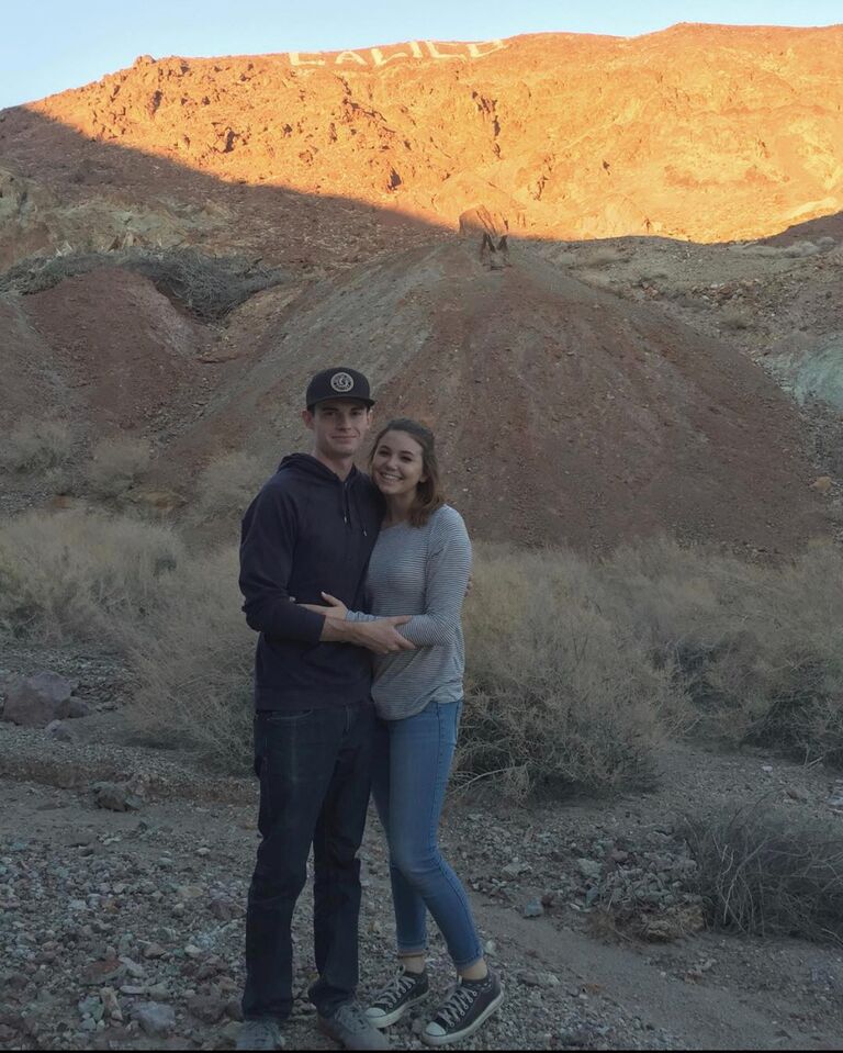 This was Casey's first time on the Pratt family trip to Calico Ghost Town! Classic #prompose