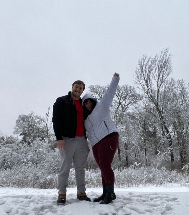 We had to celebrate the snow in Texas