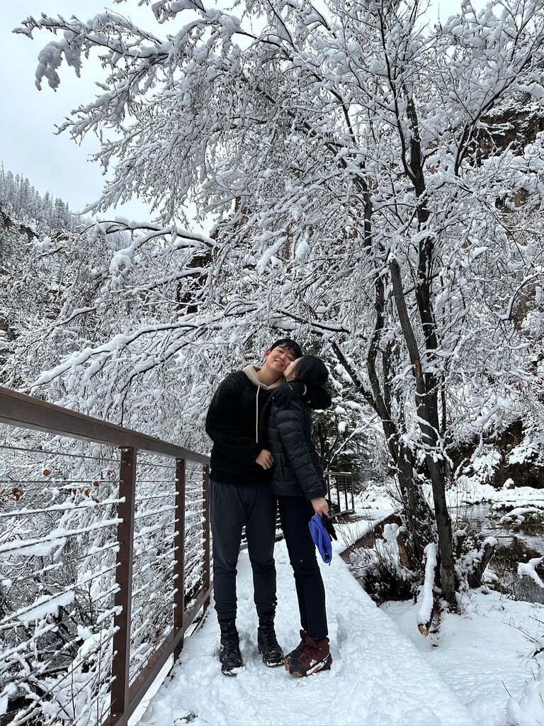 Hiking in the snow โ๏ธ