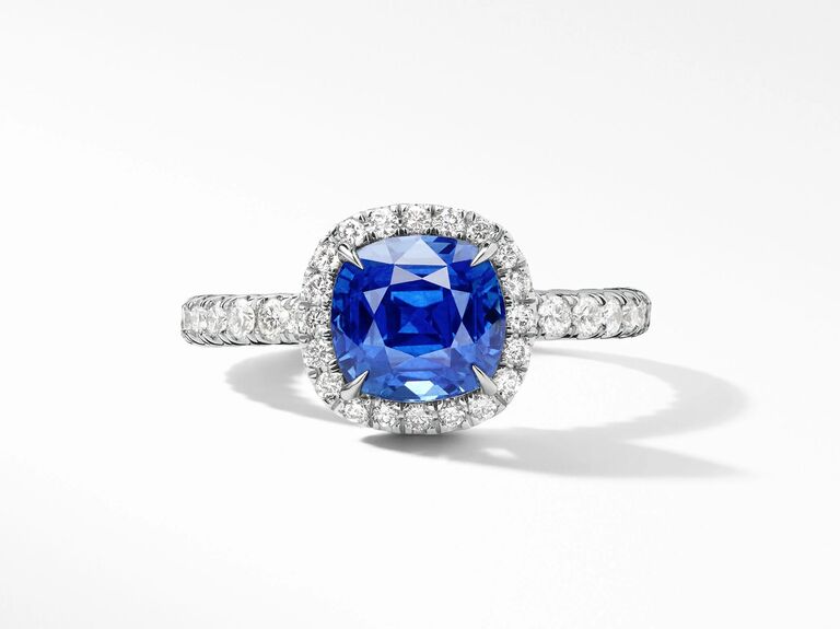 classic sapphire engagement ring with embellishments