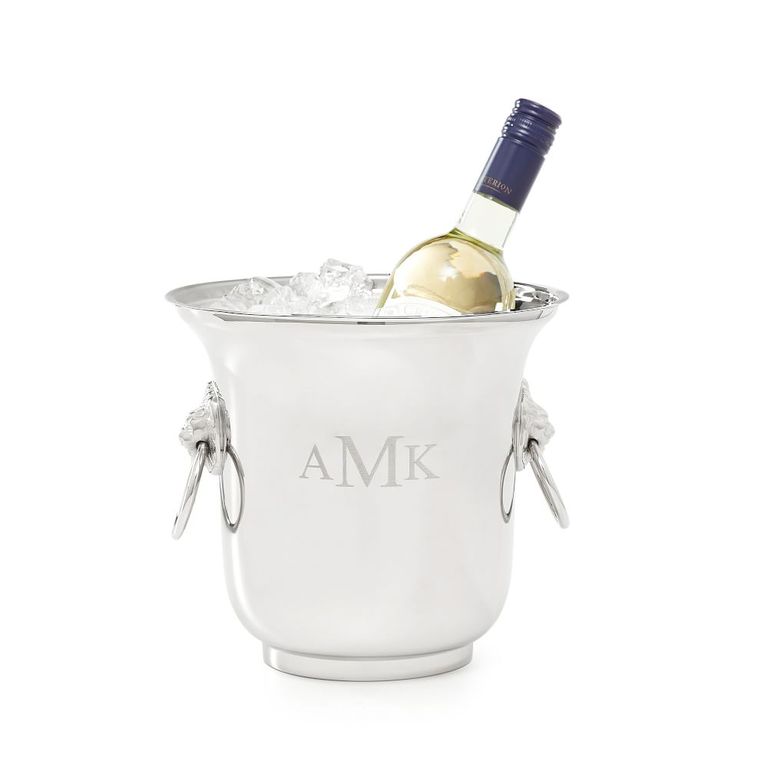 Monogrammed Silver Ice Bucket from Mark and Graham for the best 25th wedding anniversary