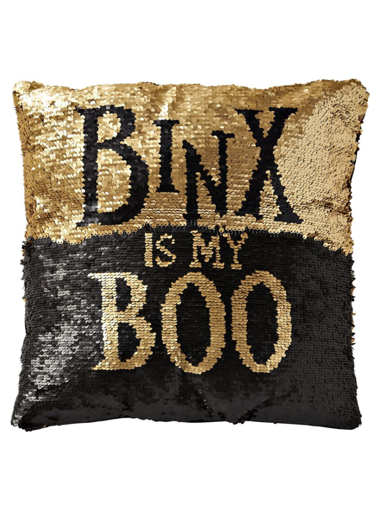 'Binx i my boo' reversible sequin hocus pocus bachelorette party pillow