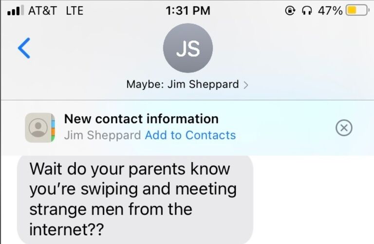 Jim asked Allynn "out" on our first Facetime date when Allynn refused to save his number because this wasn't going to go anywhere. 