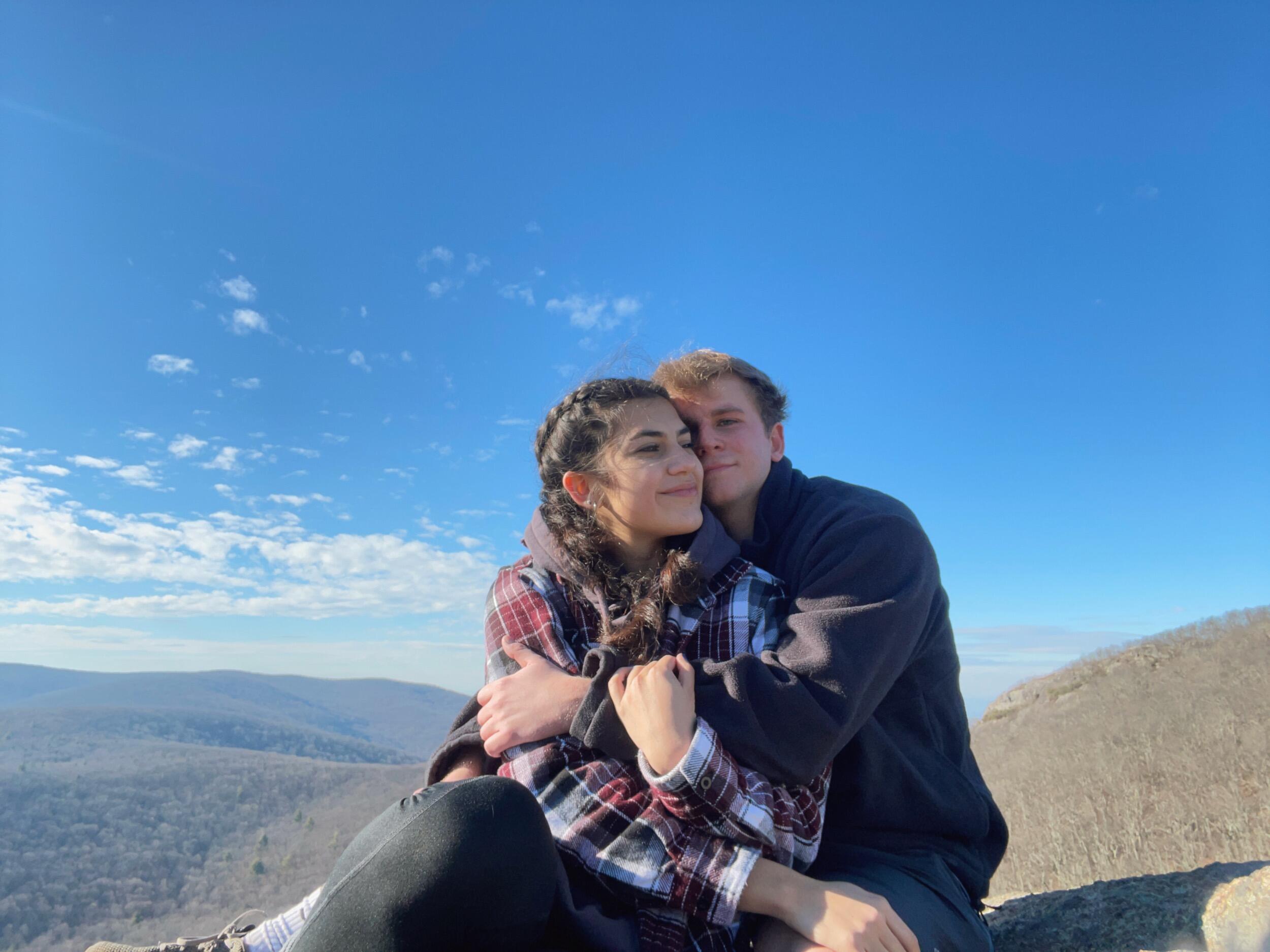 Hiking became a very popular pastime in the first year of the pandemic. Here we are at our favorite spot-- Spy rock! Fun fact: one time we hiked this mountain in a thunderstorm/flash-flood and came way too close to getting struck by lightning.