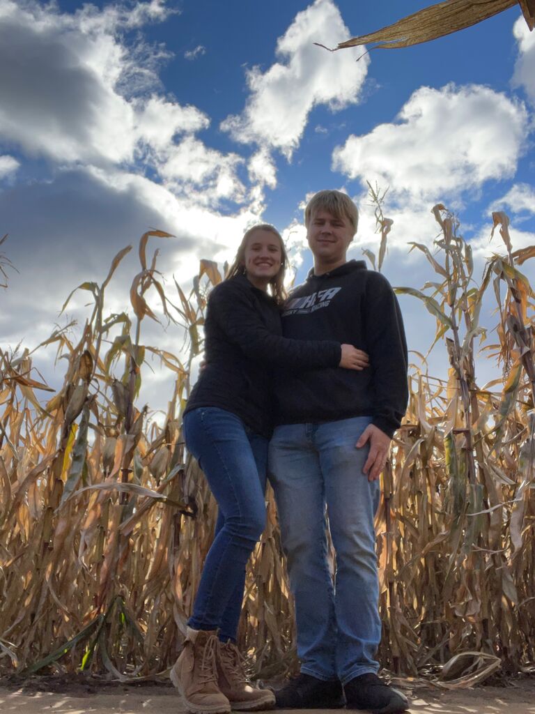 Date out at the corn maze