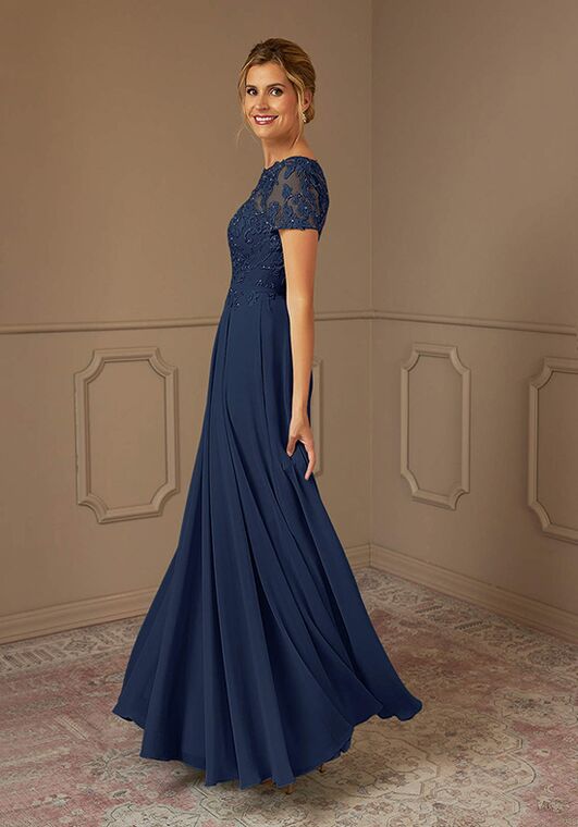 Azazie Azazie Adina Chiffon in Dark Navy Mother Of The Bride Dress