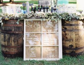 Beer barrels at a wedding