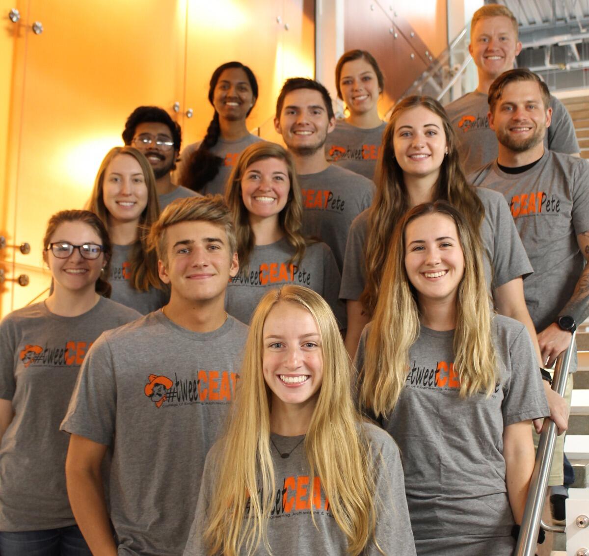 Our first picture together. College of Engineering, Architecture, and Technology (CEAT) tutors at OkState.
