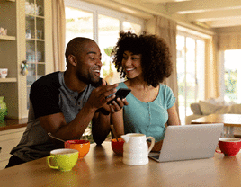 Couple with cell phone