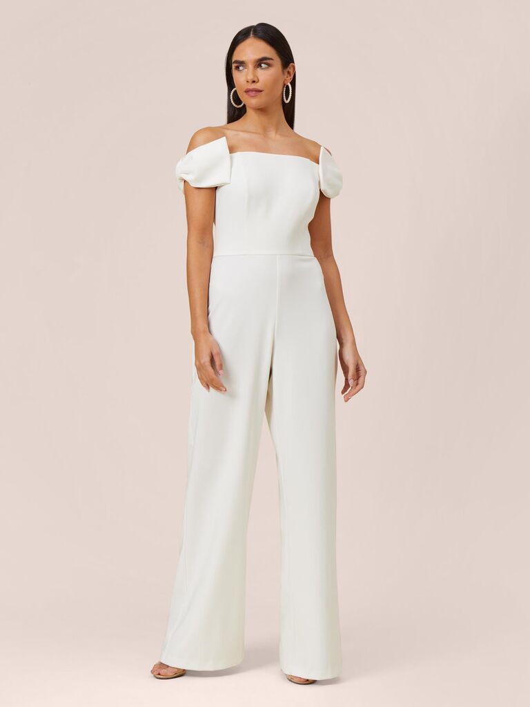 Style Pantry, One Shoulder White Jumpsuit