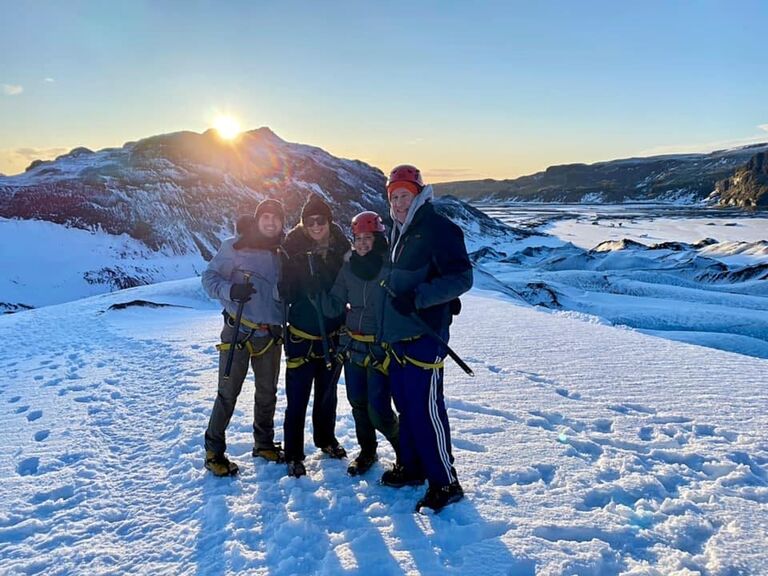 Kylen and Charlie climbed a glacier on a trip to Iceland, their last vacation just before the COVID-19 pandemic began.
