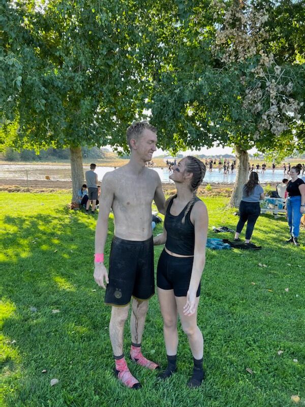 Mud football together. We got a little dirty haha.