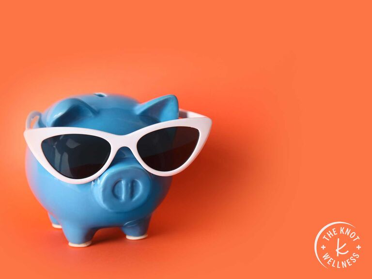 Piggy bank with sunglasses
