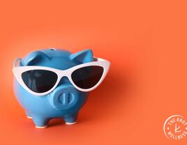 Piggy bank with sunglasses