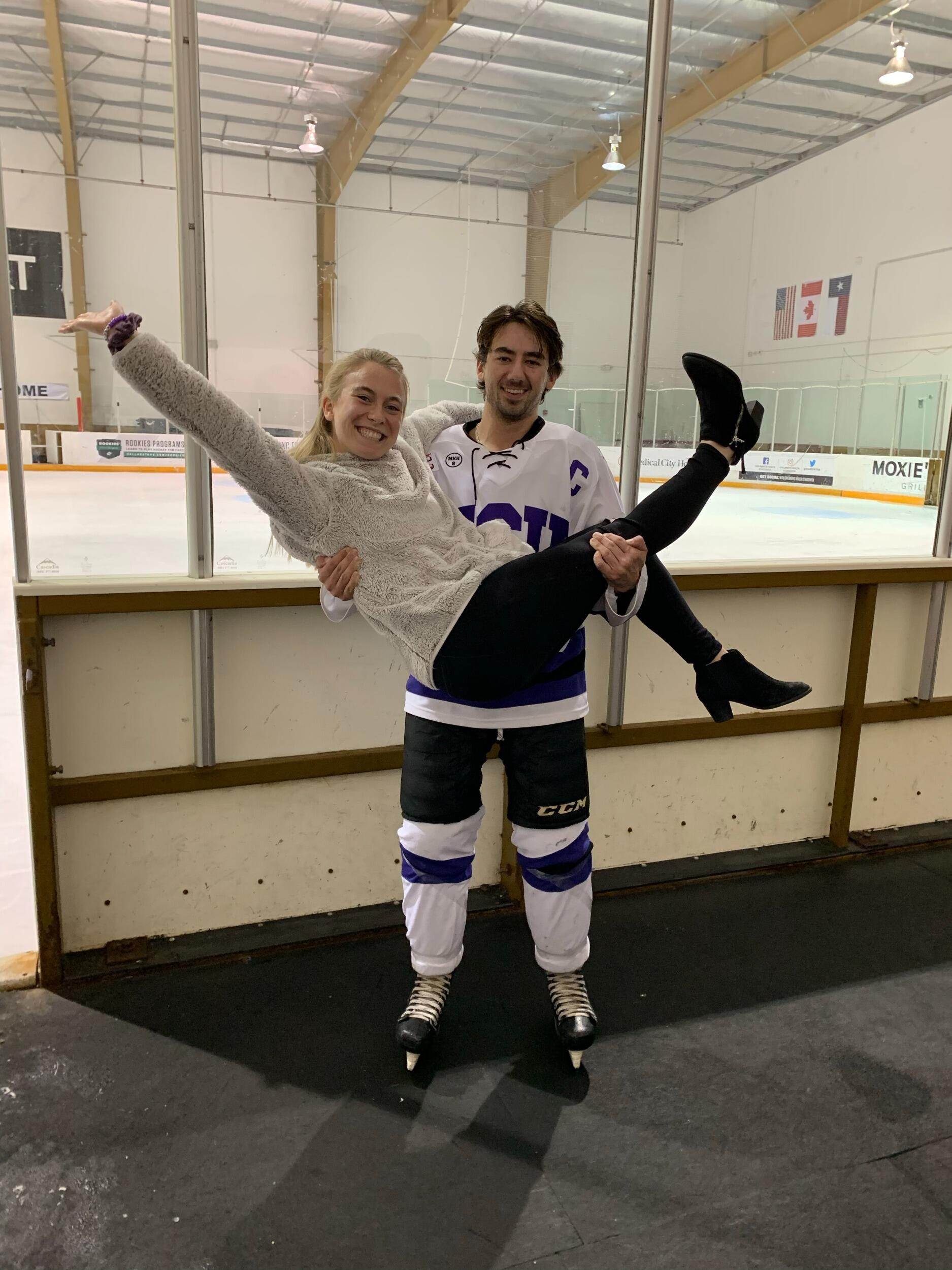 Cheering on Patrick at TCU hockey! 