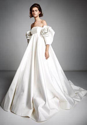 empire waist duchess satin gown