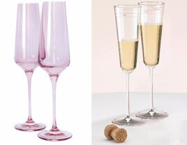 collage of wedding champagne flutes