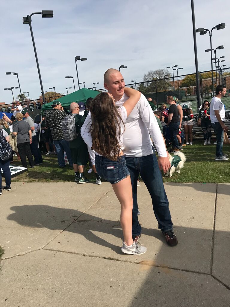 Our first MSU Football game together! #BaldLogan