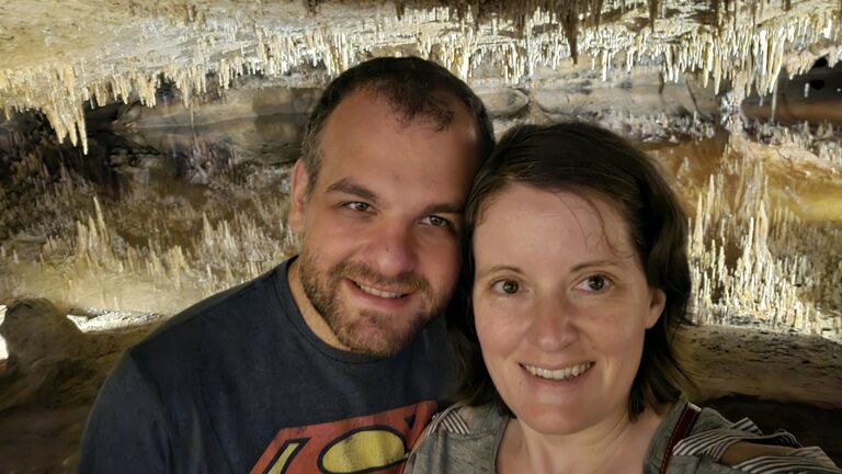 Exploring Luray Caverns.