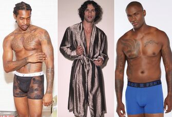 Three men's underwear looks