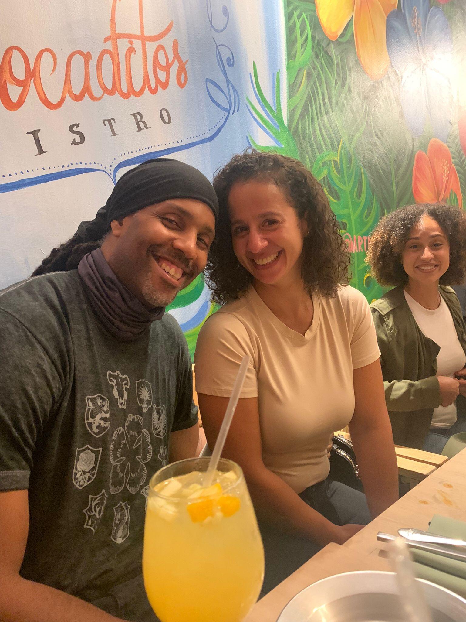 Celebrating Bianca’s Graduation:  The girl can't help herself and has to sneak into the picture.