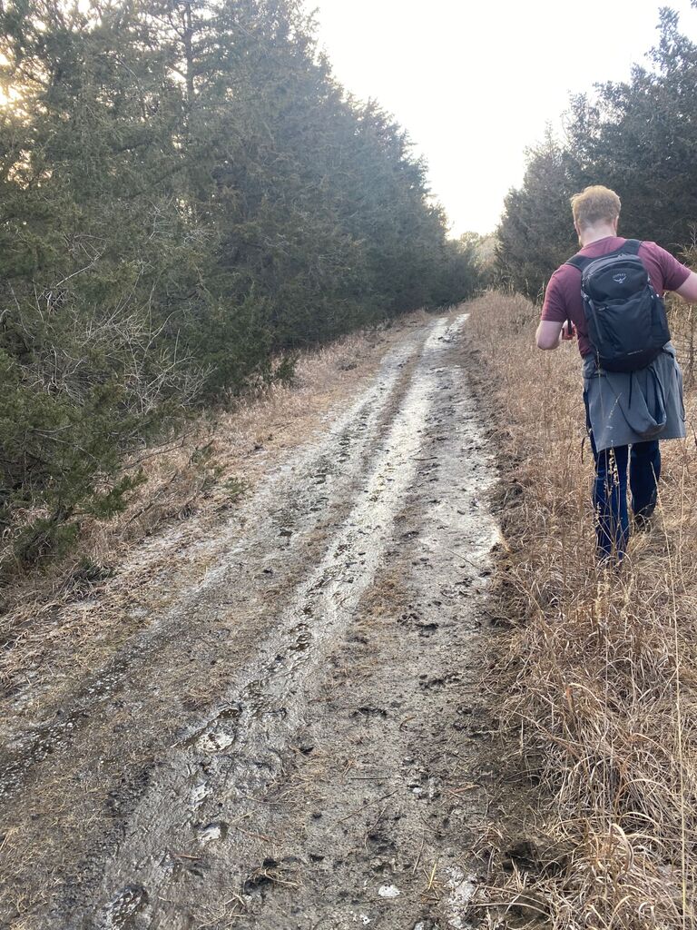 It was still winter and the paths were muddy.