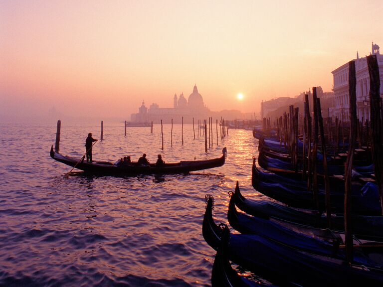 mythical honeymoons fading destinations climate change; location pictured venice at sunset