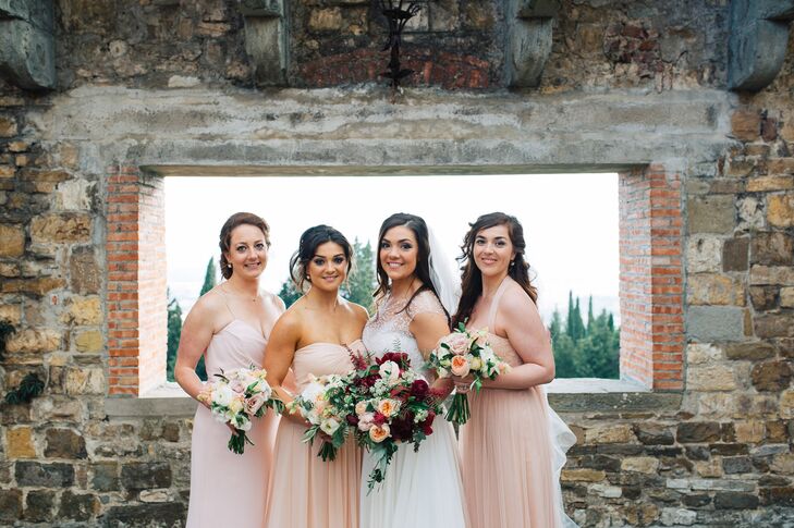 blush tone bridesmaid dresses