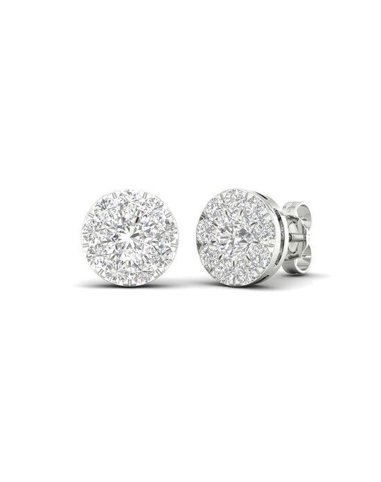 Men's Diamond Earrings 1/4 ct tw Round-cut 10K White Gold