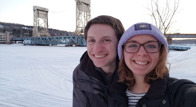 Michael and Teressa formally move in together full time, kicking off their home sweet home in the Keweenaw.
Pictured: Portage Lake Bridge.