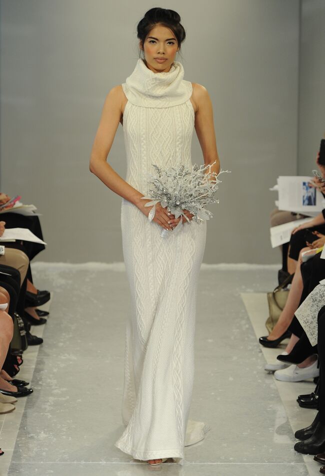 Theia Fall 2015 Wedding Dress Collection Includes Knit Turtleneck Dress