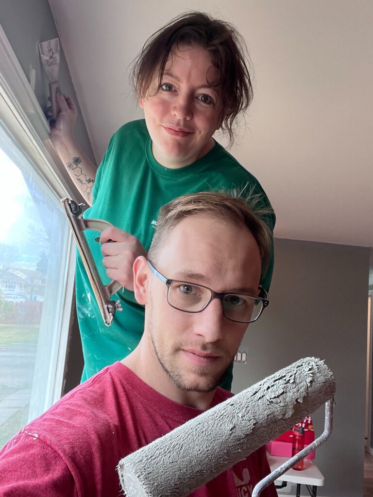 We bought a house and with the help of our families and friends, we were able to paint it, and move all of our stuff in in no time. We are blessed to have the love and support we do.