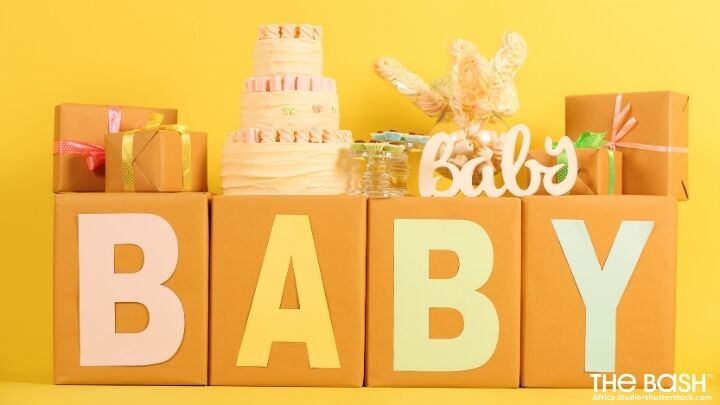 Baby Shower Cake Zoom Background