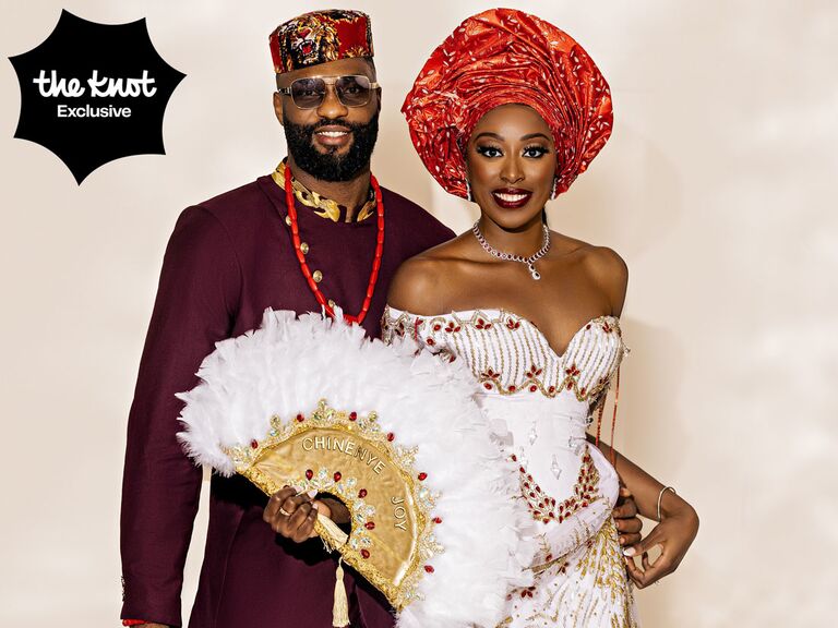 Chiney Ogwumike and husband Raphael Akpejiori Nigerian wedding portrait