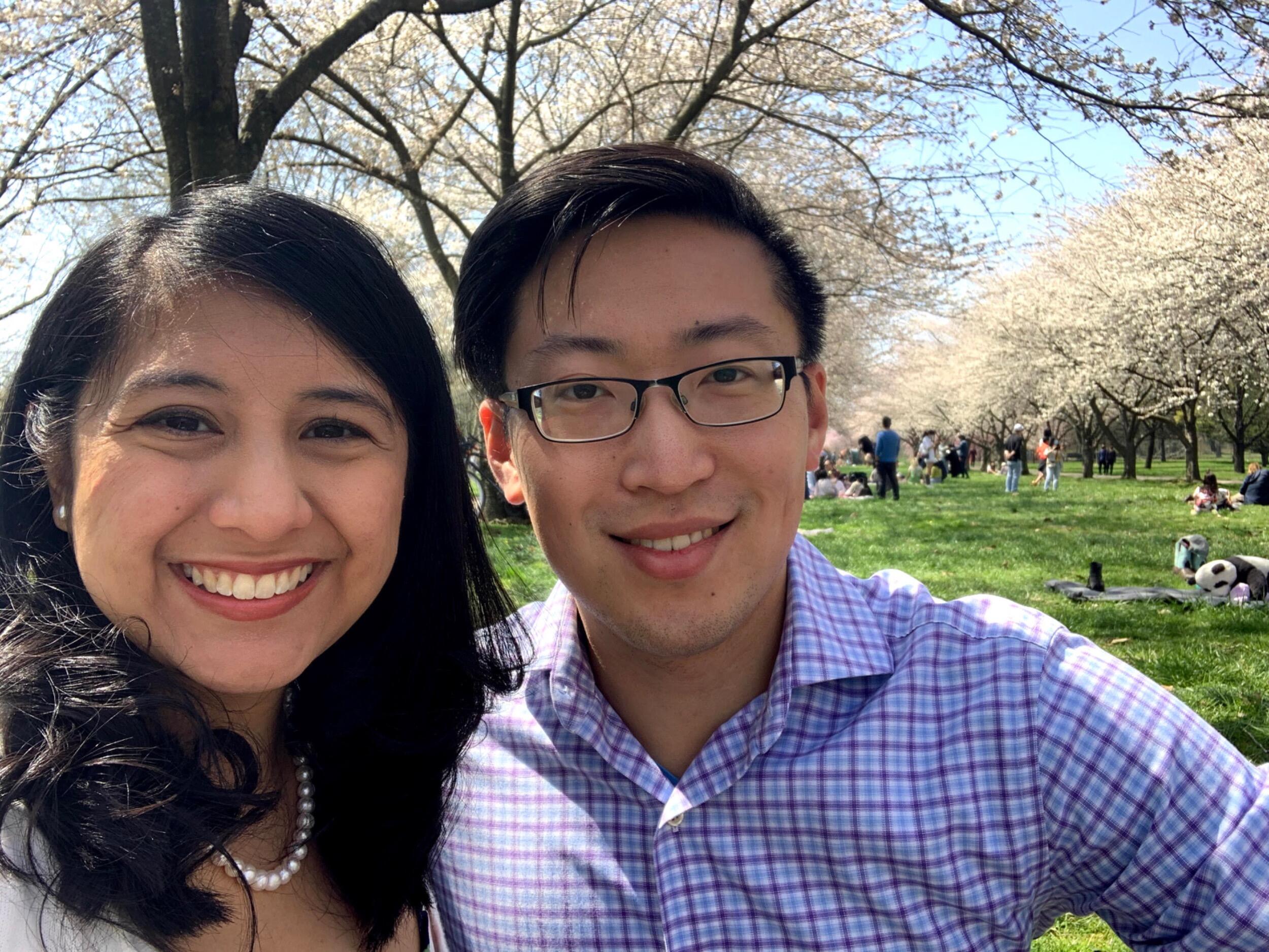 This year, they took their picnic outside under the cherry blossom trees in Philly’s Fairmont Park. Pardes enjoyed people watching while Frank snored “quietly” in the sun.