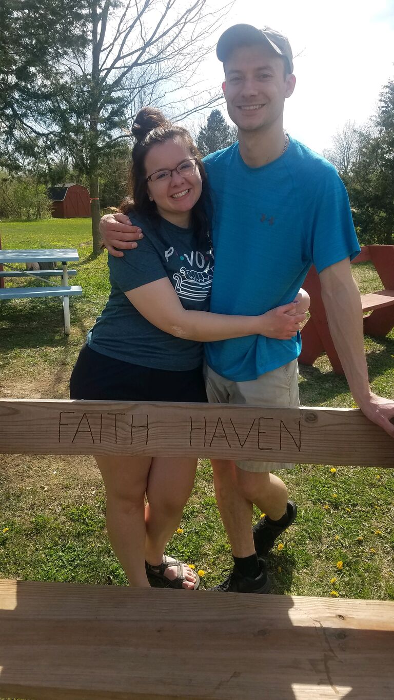 We talked a lot and spent some time together with friends around. I asked him if he would meet up with me to talk. We met at Faith Haven. I said I need to ask you something, do you have feelings for me? He responded with yes. I said, "What do we do?" He said,"I don't know, I guess I should ask you to be my girlfriend." I said "right now?". He said, "yes". Then we took a hike around Faith Haven and he helped me over some puddles.