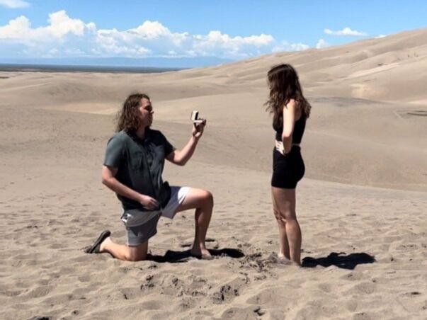 Jimmy proposed to Kayla at the Great Sand Dunes National Park in Colorado