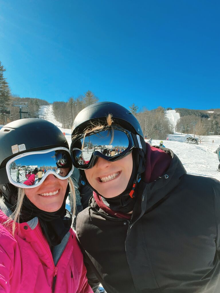 Hitting the slopes at Ragged Mountain in NH.