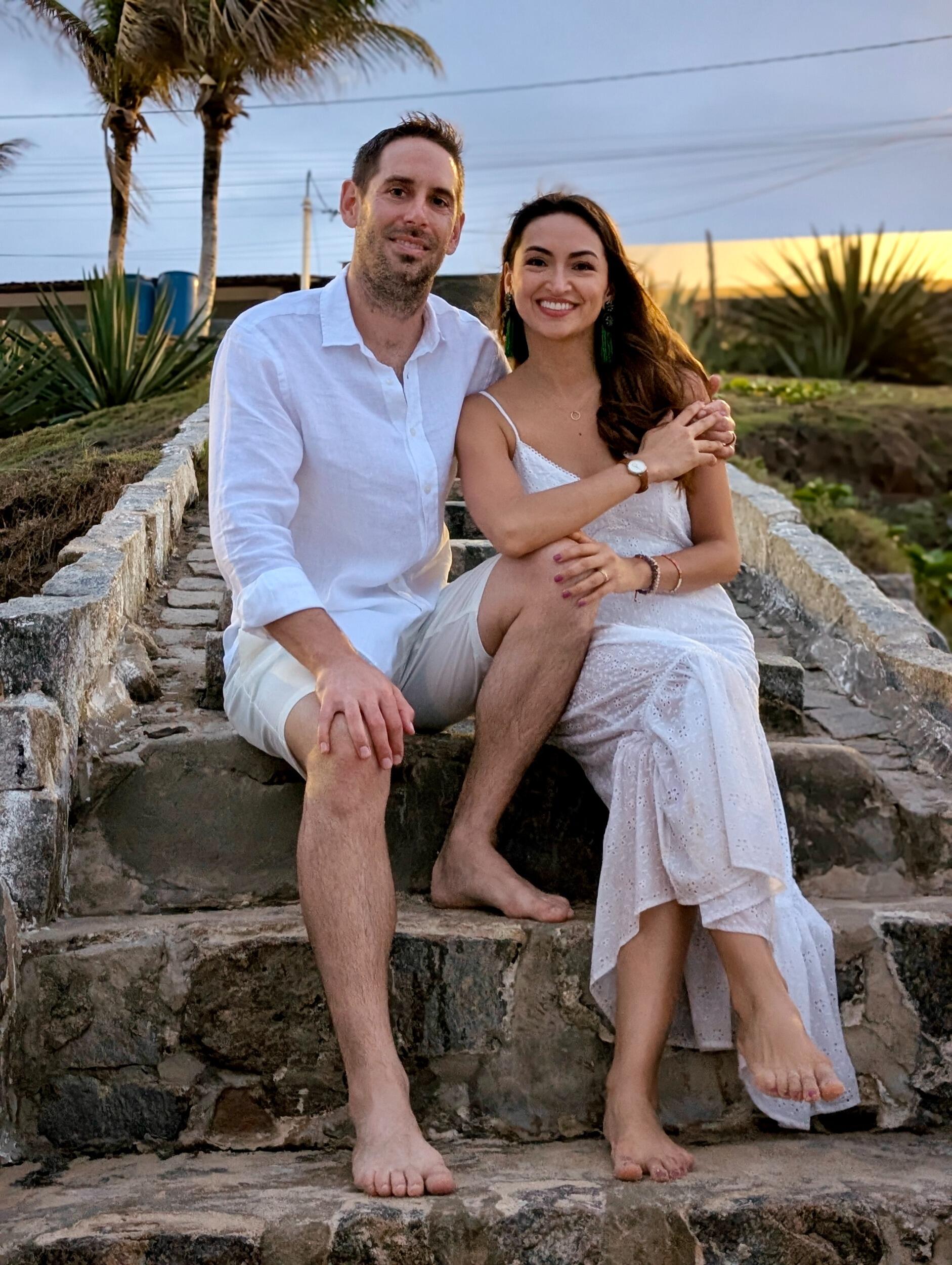 Wearing a total white outfit in Natal, Brazil!