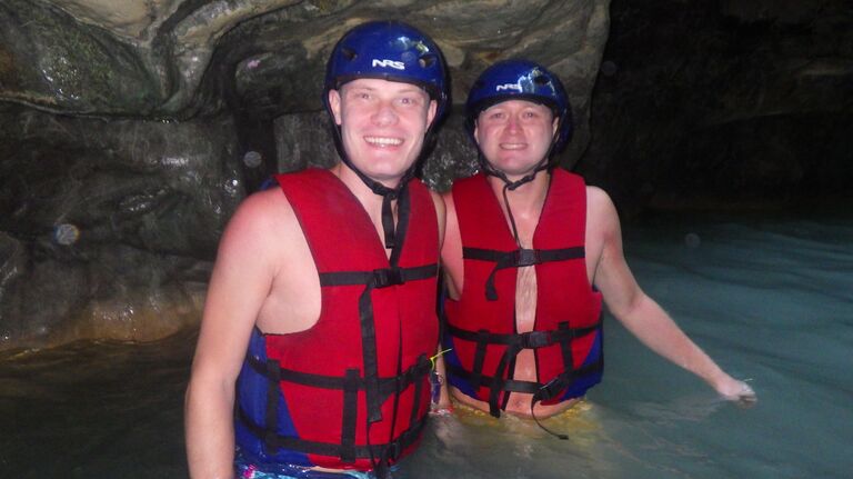 Canyoneering on our latest cruise in the Caribbean.