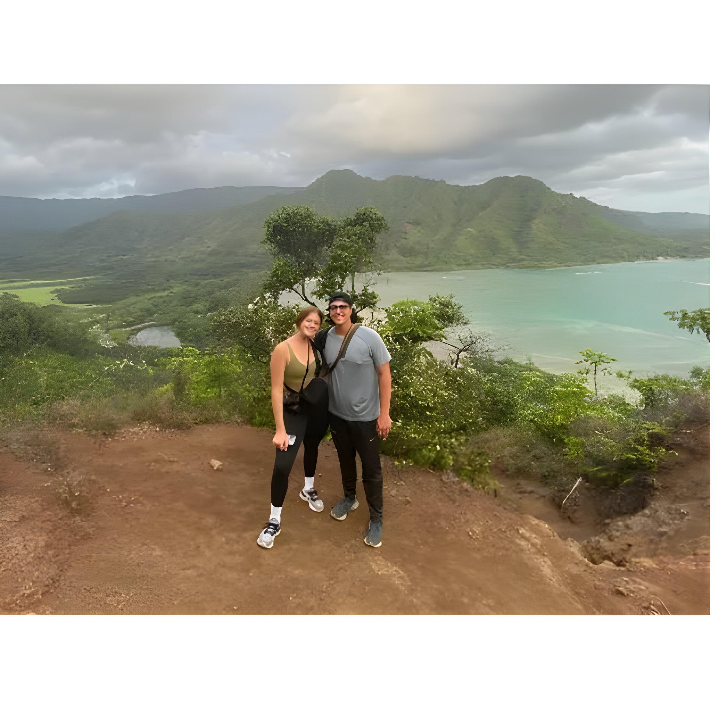 Our first time visiting Hawaii together.  This was taken on the island of Oahu. 